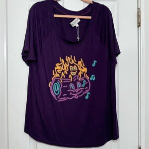 NEW Wildfox Fire Sign Juliet Tee oversized shirt medium fits to XL